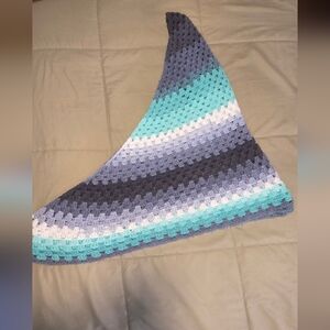 Handmade Shawl Wrap Boho Knit Crochet Lightweight Scarf Neutral